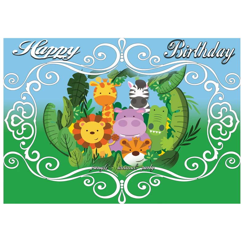 بنر تولد مسترتم طرح حیوانات جنگل پلاس