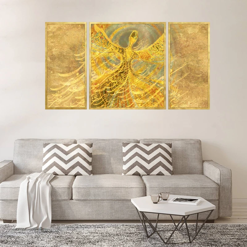 تابلو بکلیت طرح مدرن دیجیتال آرت مدل T-2946 مجموعه 3 عددی
