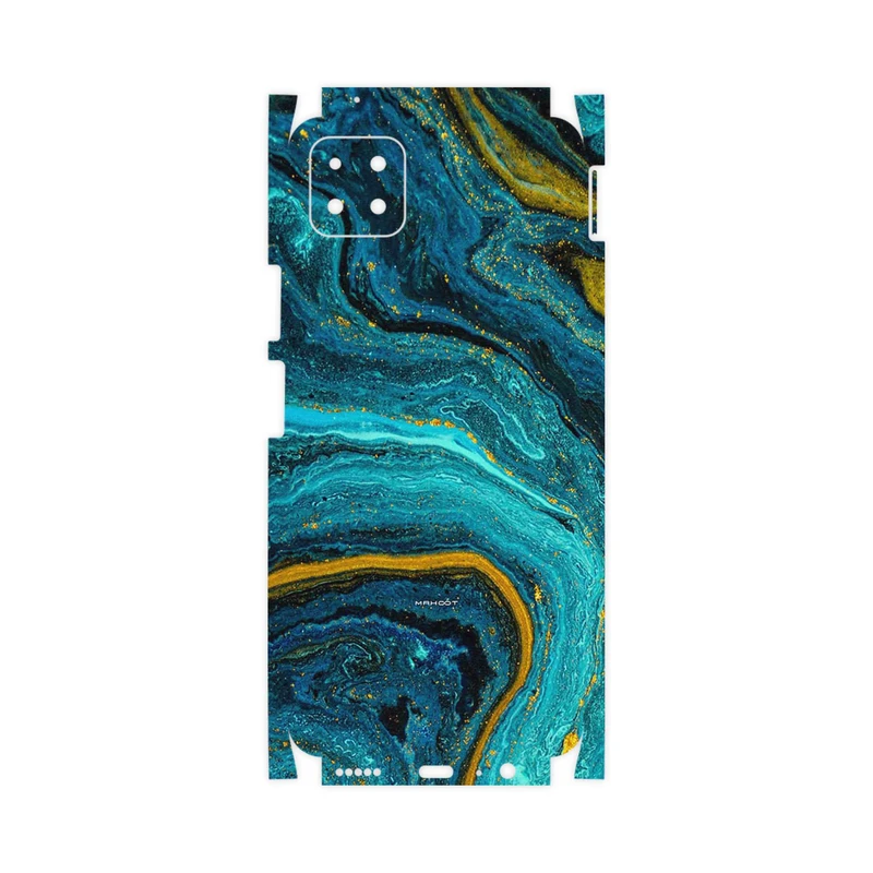 برچسب پوششی ماهوت مدل Turquoise marblewith golden streaks-FullSkin مناسب برای گوشی موبایل هوآوی Nova Y60
