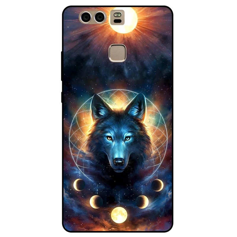 کاور مگافون طرح گرگ و ماه مدل 8006 مناسب برای گوشی موبایل هوآوی P9 