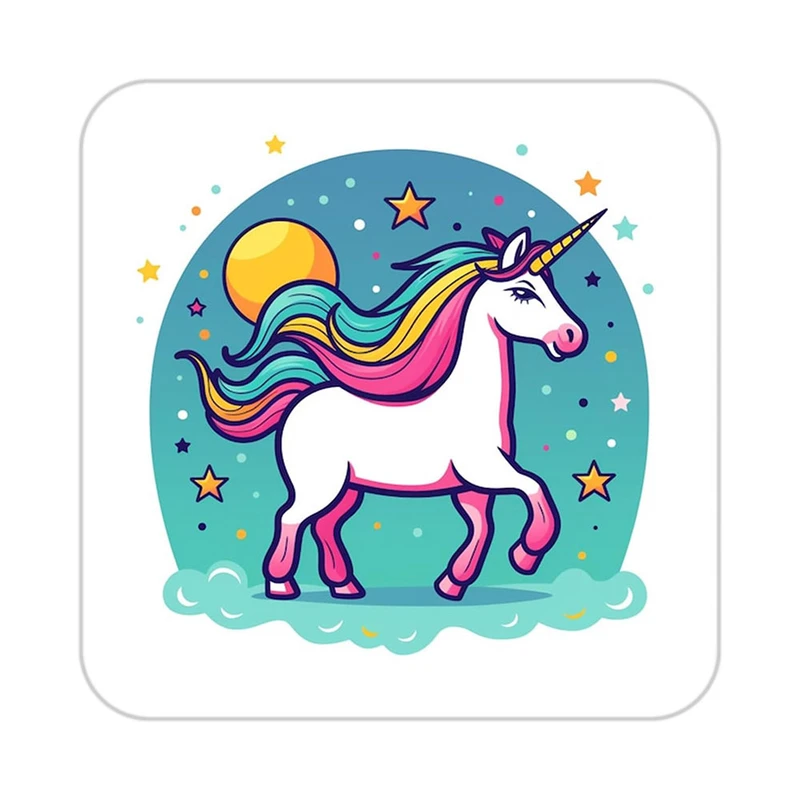 زیر لیوانی کاکتی طرح اسب تک شاخ و یونیکورن مدل mp31487