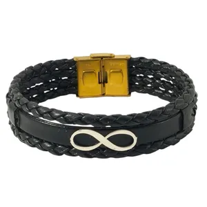 دستبند نقره مردانه سمازرین مدل بینهایت دوبل