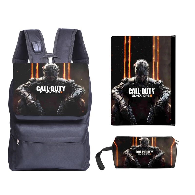 کوله پشتی طرح call of duty کد kjk41 به همراه جامدادی و کلاسور