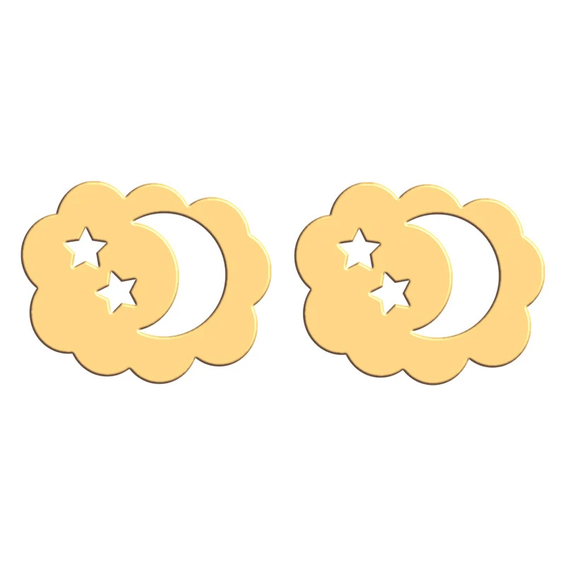 گوشواره طلا 18 عیار زنانه فرشته مدل ماه و ستاره WEL-000138