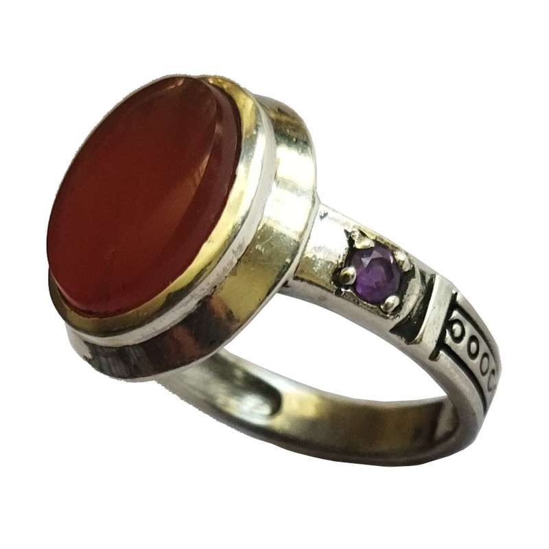 انگشتر نقره مردانه مدل جزع حرز امام جواد 