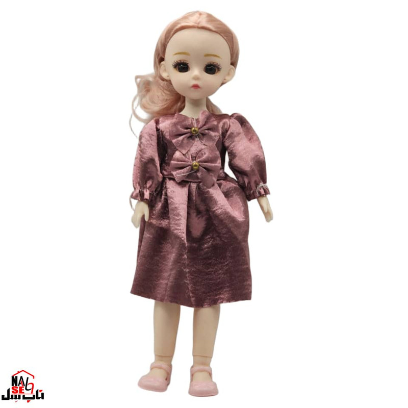 عروسک ناب سل مدل دختر چشم تیله ای کد 0006 ارتفاع 30 سانتی متر