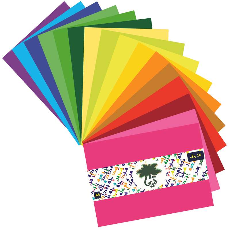 کاغذ رنگی A4 تیما مدل 16 رنگ بسته 16 عددی کاغذ رنگی A4 تیما مدل 16 رنگ بسته 16 عددی