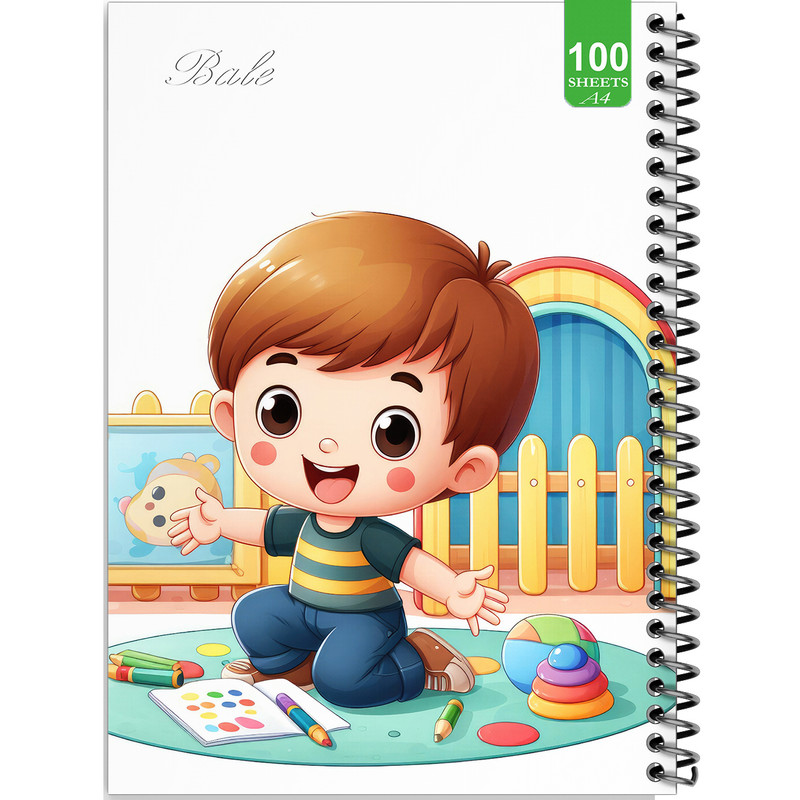 دفتر نقاشی 100 برگ بله طرح فانتزی پسر و اسباب بازی کد A4-N378