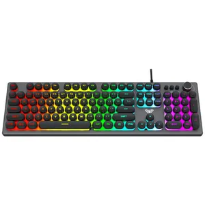 AULA WIND F2028 Gaming Keyboard, Membrane Switch, Full-Size, LED RGB Lighting