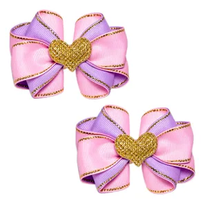 گیره مو دخترانه مدل لب زری مجموعه 2 عددی