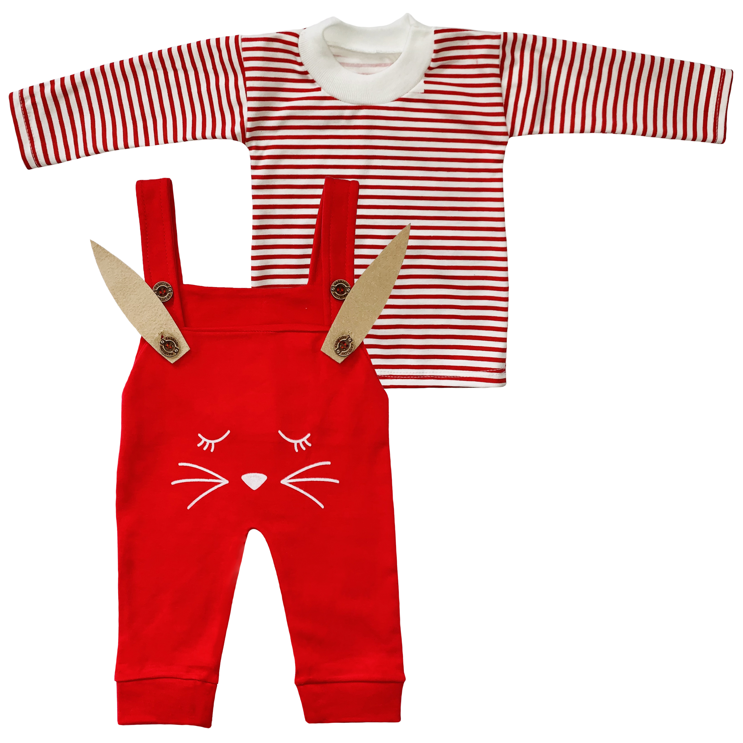 ست تی شرت و سرهمی نوزادی طرح خرگوش کد FF-201