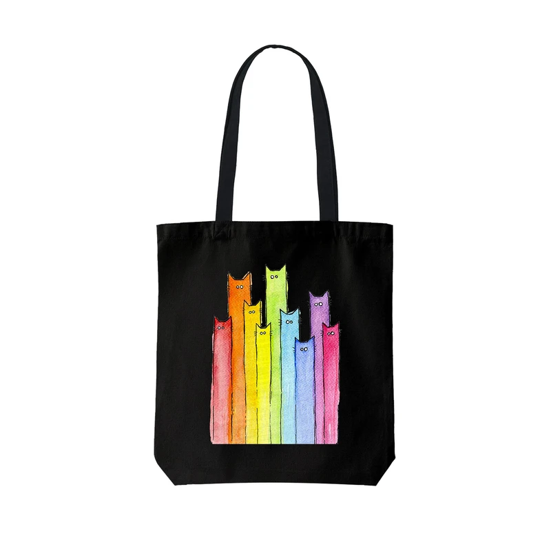 ساک خرید ترمه طراحان ایده مدل گربه رنگی کد cfp1402 - L