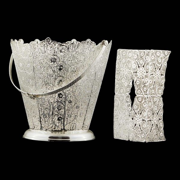 ست جعبه دستمال کاغذی و سطل ملیله کاری  کد 1925