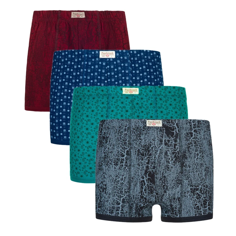 شورت نیم‌پا مردانه پنبینه مدل نخ پنبه خالص بسته 4 عددی