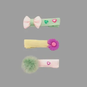گیره مو دخترانه مدل بابونه مجموعه 3 عددی