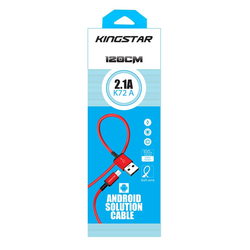 کابل تبدیل USB به MicroUSB کینگ استار مدل k72A طول 1.2 متر