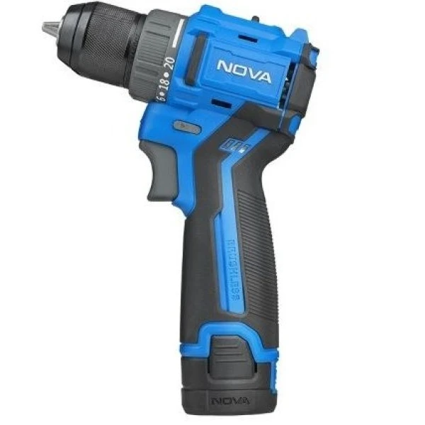 دریل پیچ گوشتی شارژی براشلس  10 میلی متری 12 ولت نووا مدل 7717