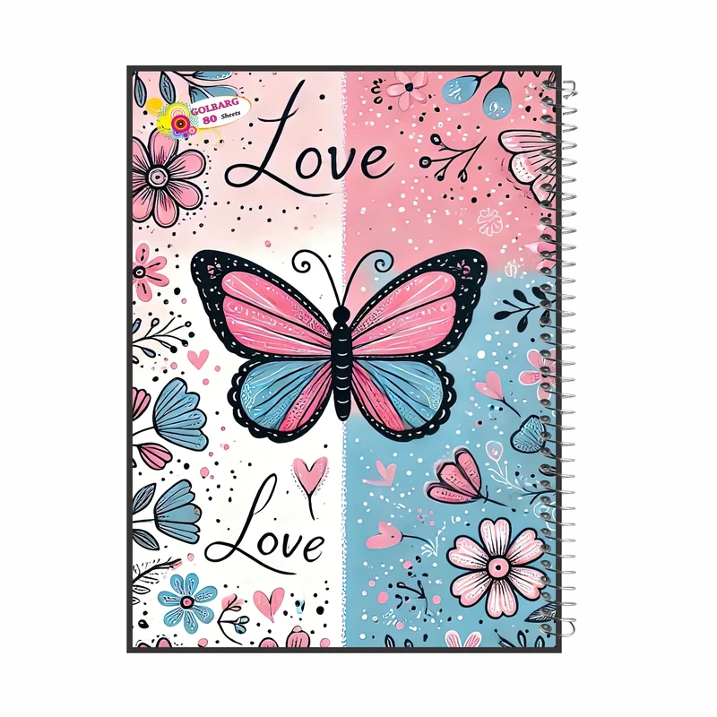 دفتر مشق 80 برگ گلبرگ مدل پروانه کد 10085