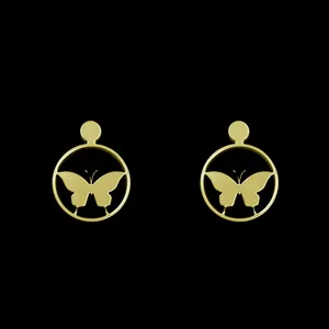 تخفیف گوشواره طلا 18 عیار زنانه مدوپد مدل پروانه کد GA1-11287