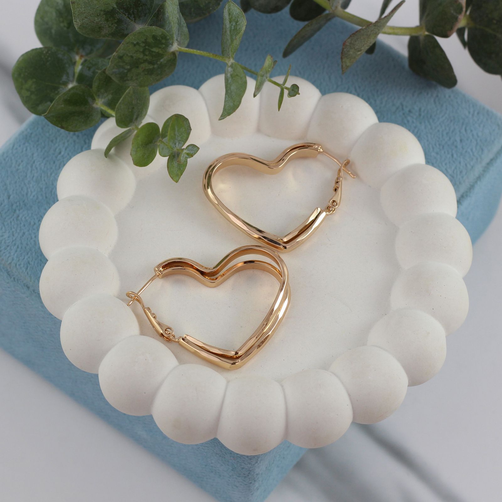 گوشواره زنانه ژوپینگ مدل قلب کد AAC1058 -  - 4