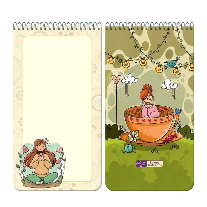 عکس شماره 8 : دفترچه یادداشت 80 برگ دایان مدل حاشیه دار  کد 4378 بسته 8 عددی