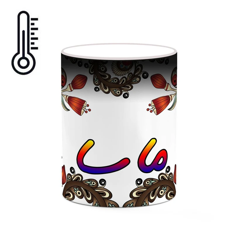 ماگ حرارتی کاکتی مدل اسم ماسا طرح سنتی گل و بته کد mgh46967