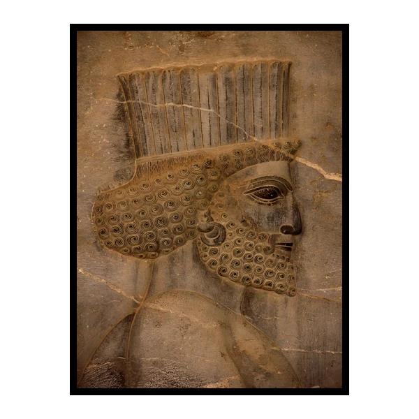 تابلو نوری بکلیت طرح تخت جمشید باستانی تاریخی ایران سرباز هخامنشیان کوروش مدل B-bu7110 فریم مشکی