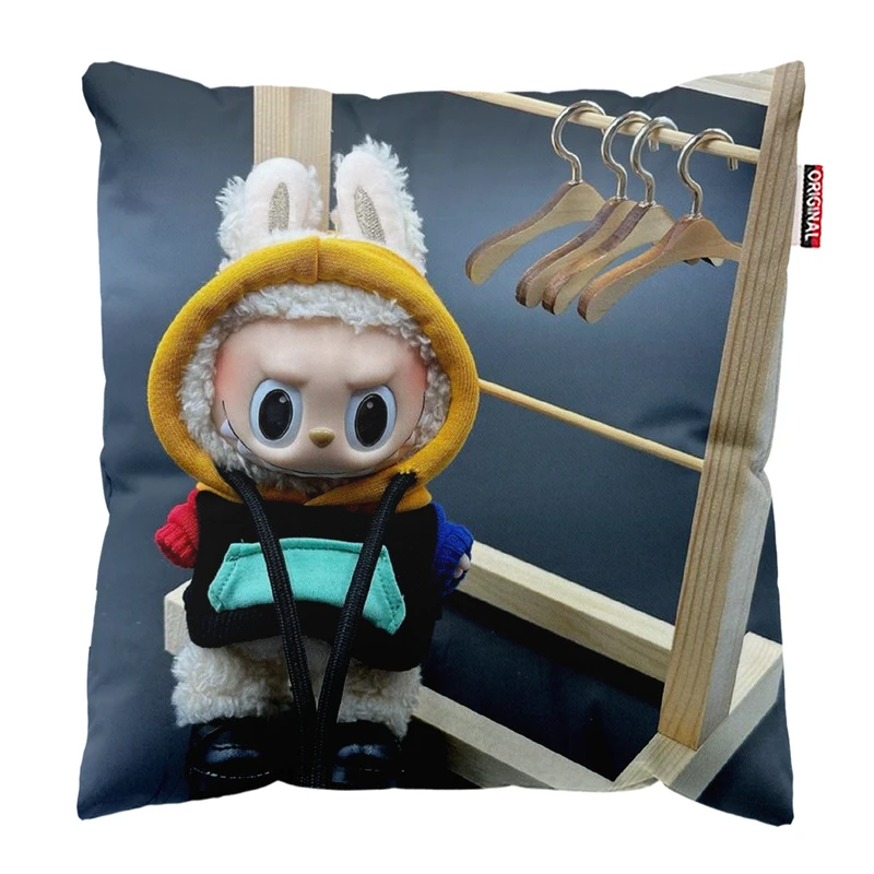 کوسن پاد آفرین مدل عروسک لبوبو کد PK302094 سایز 30*30 سانتی متر