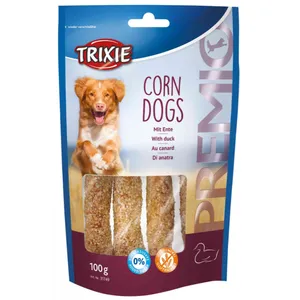 تشویقی سگ تریکسی مدل trixie corn dogs با طعم اردک وزن 100 گرم
