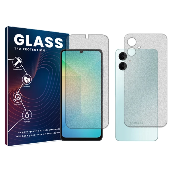 محافظ صفحه نمایش مات گلس مدل Resistant مناسب برای گوشی موبایل سامسونگ Galaxy F05 به همراه محافظ پشت گوشی