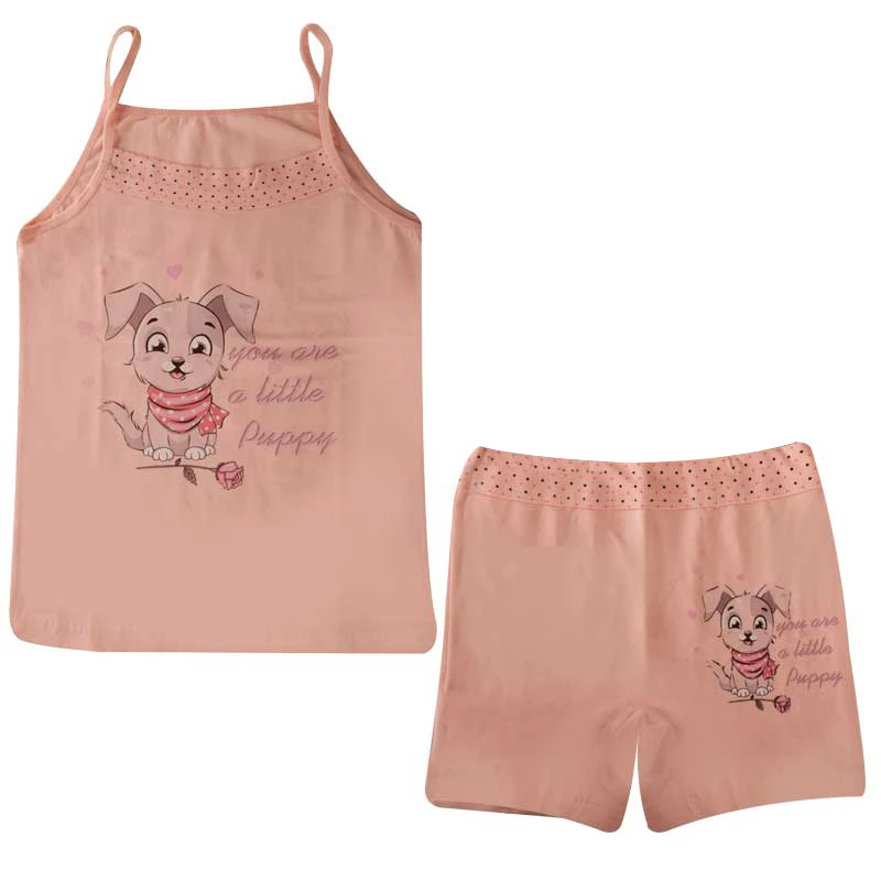 ست تاپ و شلوارک دخترانه مدل KNP  DOG G DONELLA