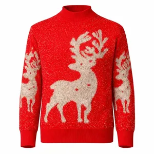 پلیور یقه گرد زنانه مدل کریسمسی