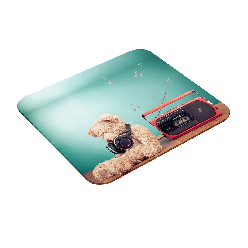 ماوس پد طرح دستگاه ضبط صوت و خرس مدل نوستالژی کد 01