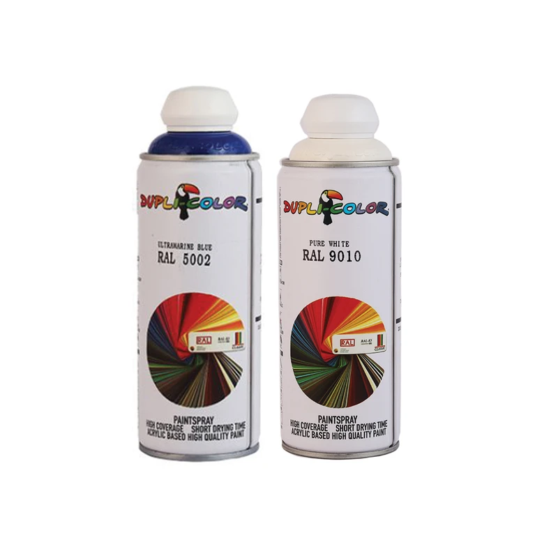اسپری رنگ آبی سیر و سفید براق دوپلی کالر مدل d2 حجم 400 میلی لیتر مجموعه 2 عددی