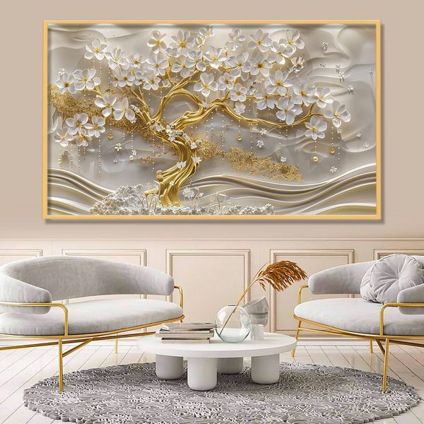 تابلو مدل دکوراتیو طرح درخت و شکوفه