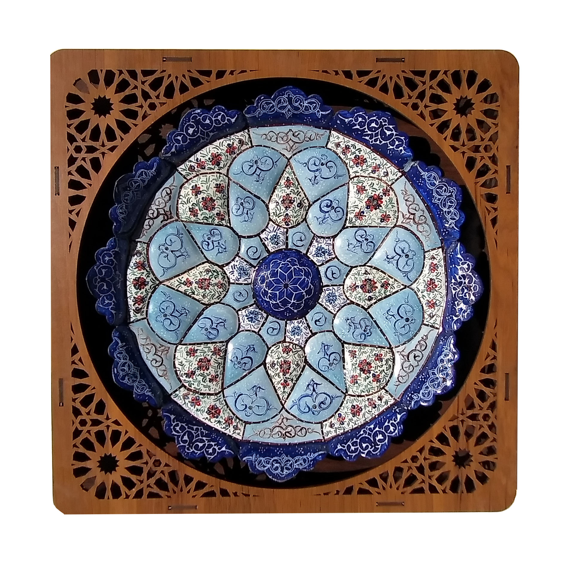 	بشقاب میناکاری مدل گل کد M 08