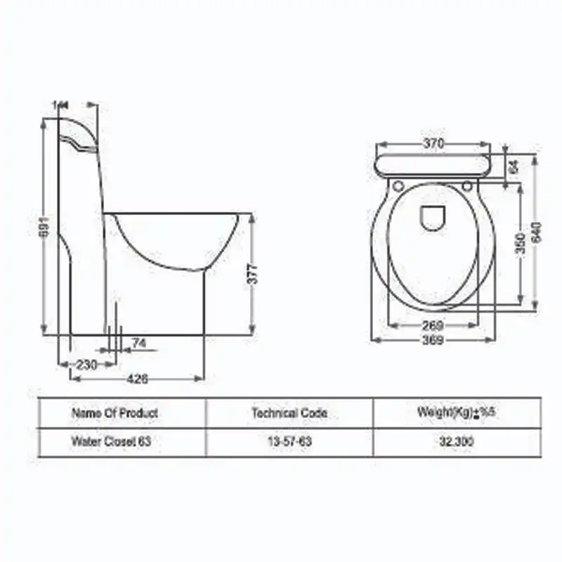 توالت فرنگی مروارید مدل ویستا 63 2