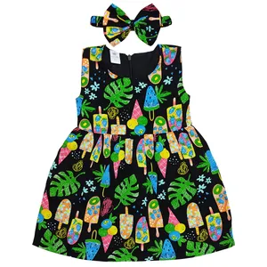 ست پیراهن و هدبند دخترانه مدلا مدل هاوایی کد P123