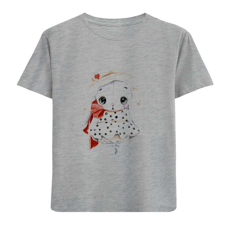 تی شرت آستین کوتاه دخترانه مدل خرگوشی D109