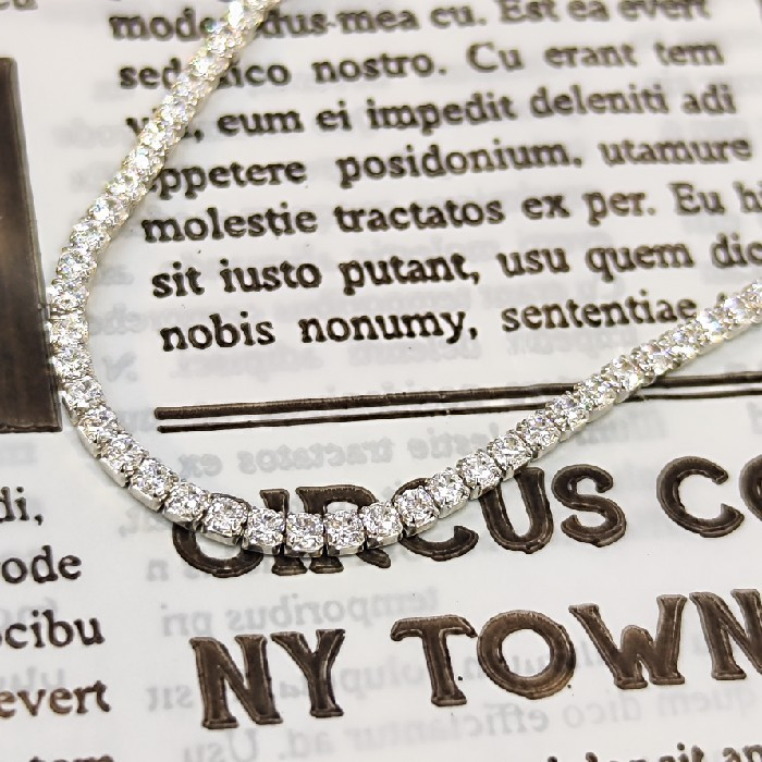 دستبند تنیسی نقره زنانه مدل  سنگ برلیان کد 1400