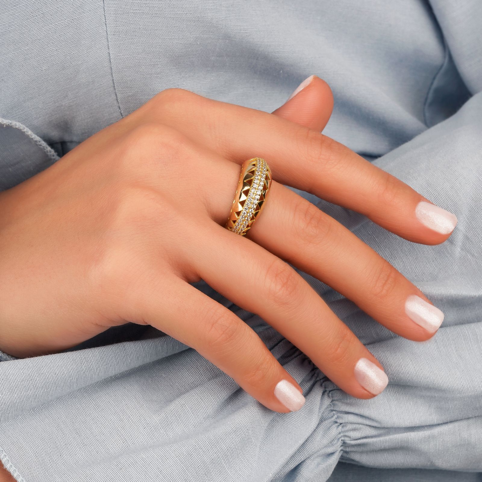 انگشتر طلا 18 عیار زنانه جواهری سون مدل 3611 -  - 4