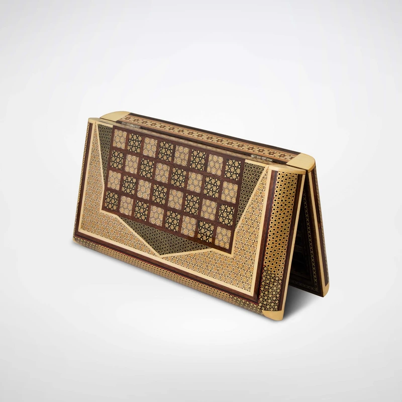 عکس شماره 3 : صفحه شطرنج خاتم کاری مدل هشت ضلعی کد 30