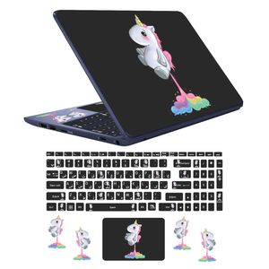 نقد و بررسی استیکر لپ تاپ راتیانا مدل cute unicorn 08 مناسب برای لپ تاپ 15 تا 17 اینچ به همراه برچسب حروف فارسی کیبورد توسط خریداران