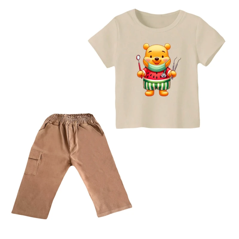 ست تی شرت و شلوارک پسرانه مدل پو کد 55