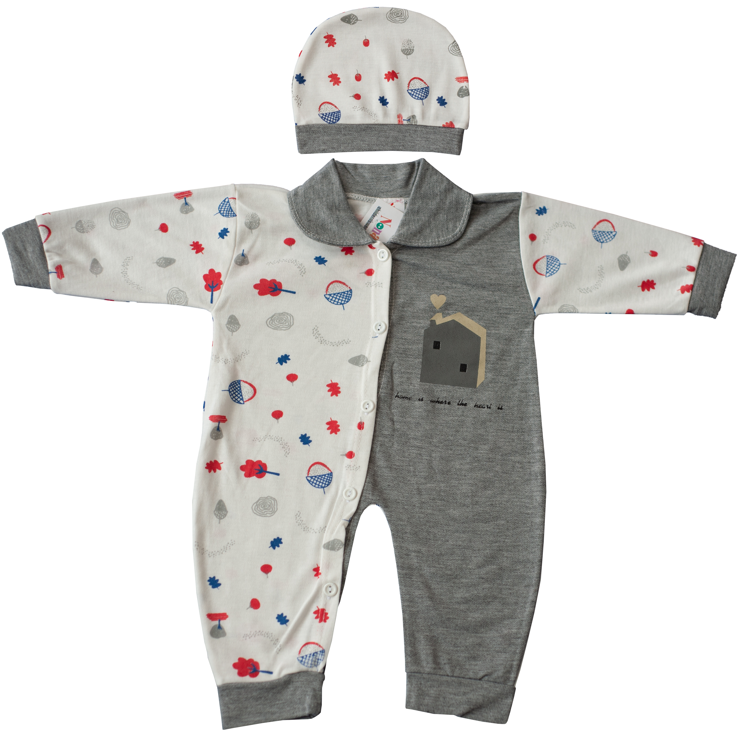 ست سرهمی و کلاه نوزادی مدل GG39