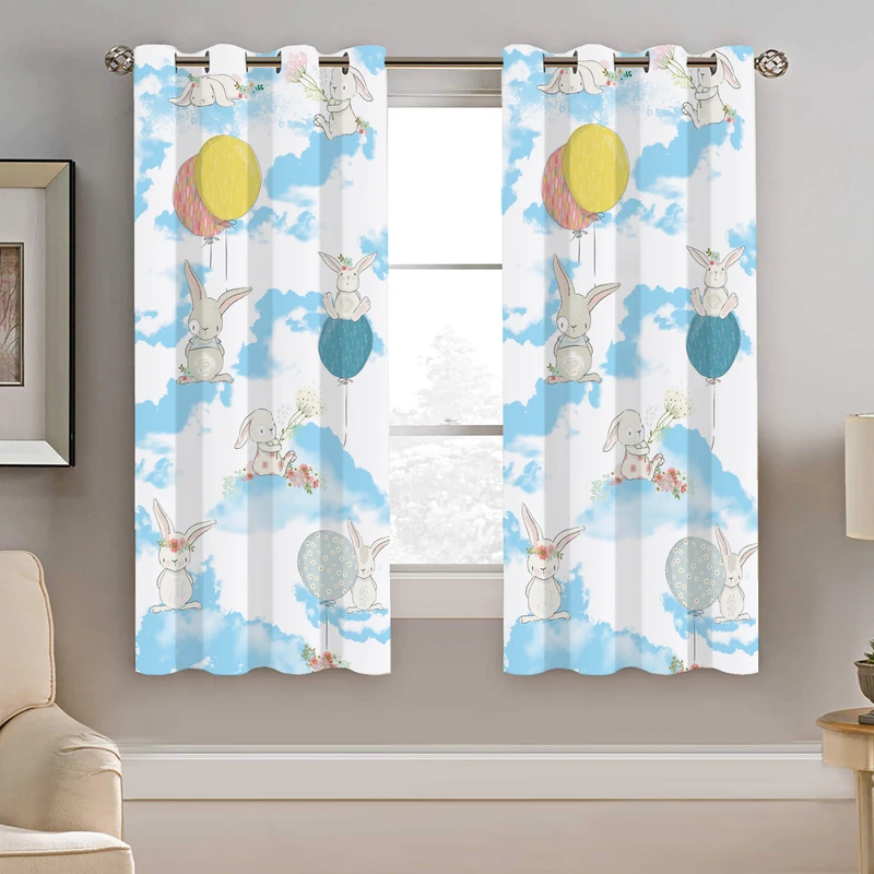 پرده نیروانا طرح خرگوش بادکنکی کودک مدل هازان کد 8300 سایز 140×200 سانتی متر