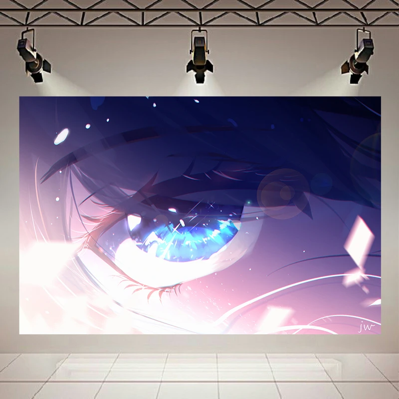 استیکر طرح چشم انیمه ای مدل Shiny Blue Close-up Eye کد AR1251