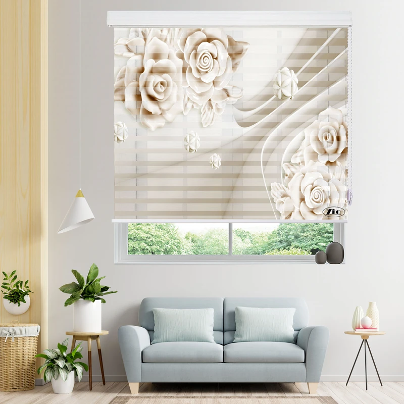 پرده زبرا زیو مدل 3D-1051 سایز 200x200 سانتی متر