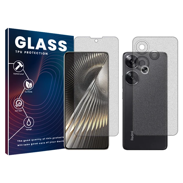 محافظ صفحه نمایش مات گلس مدل Resistant مناسب برای گوشی موبایل شیائومی Redmi Turbo 3 به همراه محافظ پشت گوشی