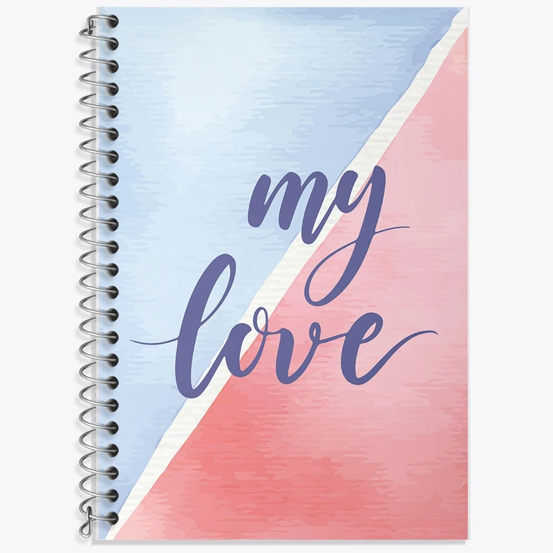 دفتر زبان 50 برگ خندالو مدل سه خط طرح My Love کد F2014